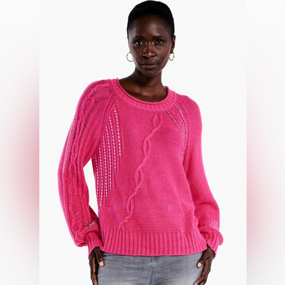 NIC+ZOE Women's Pink Sweater sz L NWOT